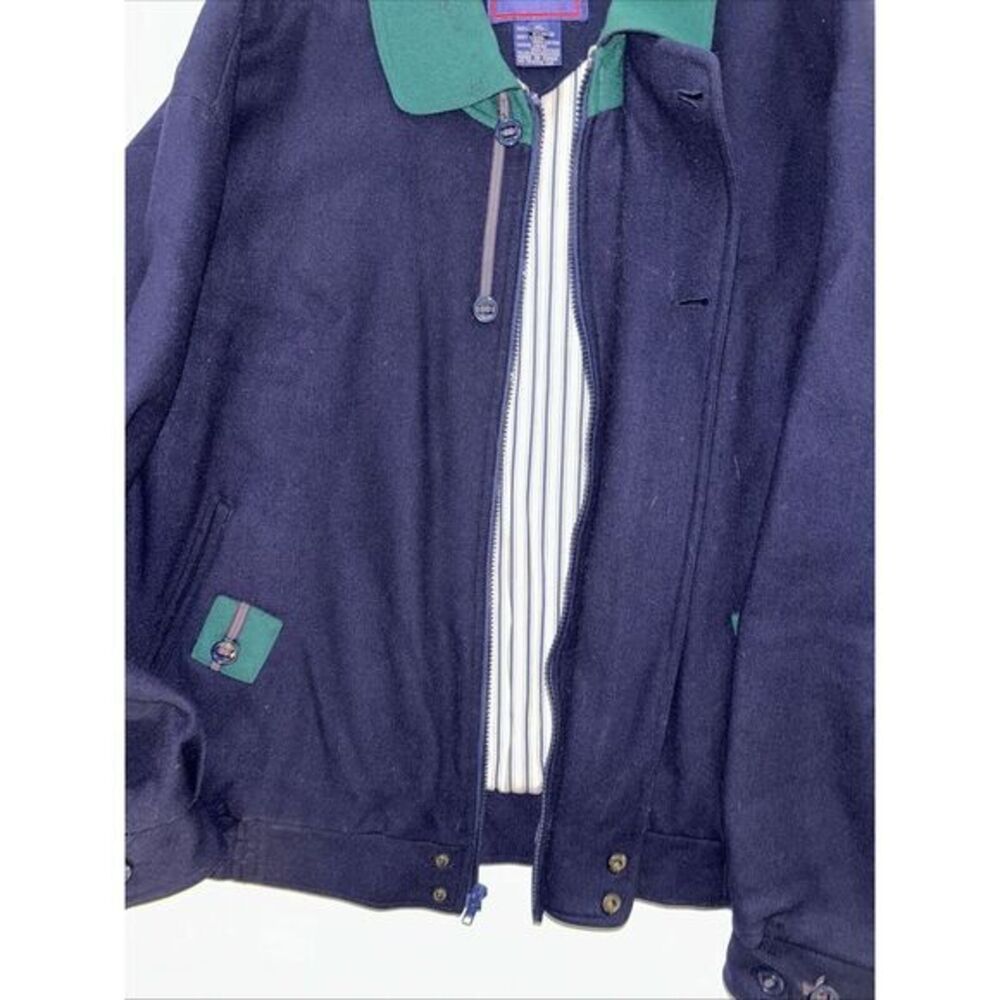 GANT Parka Jacket Mens XL Navy W/Green Collar - Picture 4 of 4